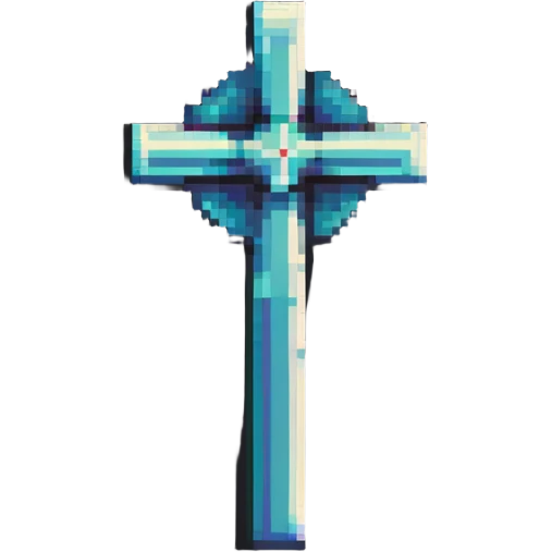 pixel art gothic cross icon, sized for 50x50 pixels emoji