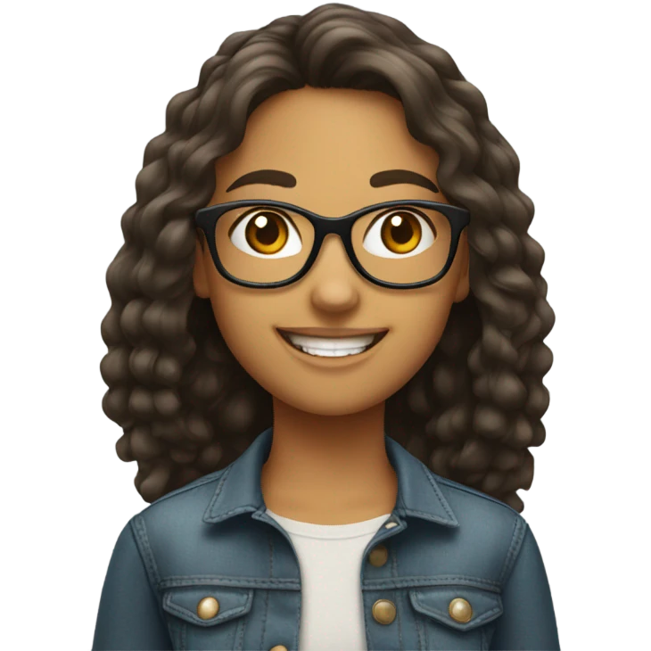 smiling girl with girl in glasses emoji