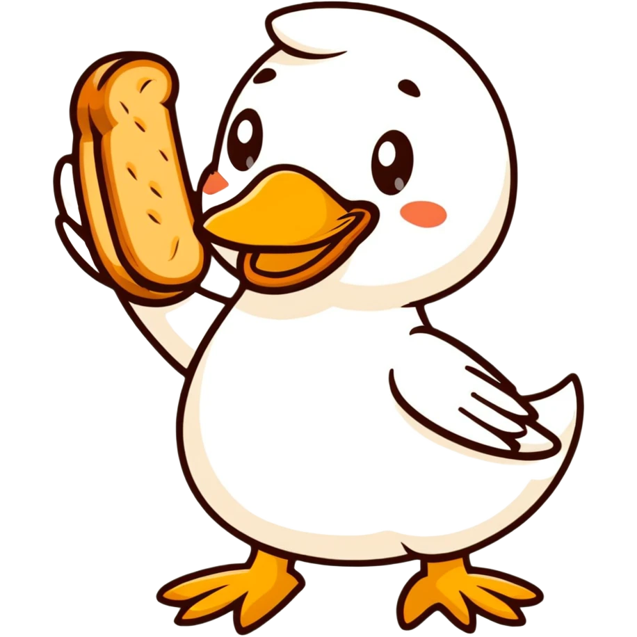 bread duck made from gluten emoji