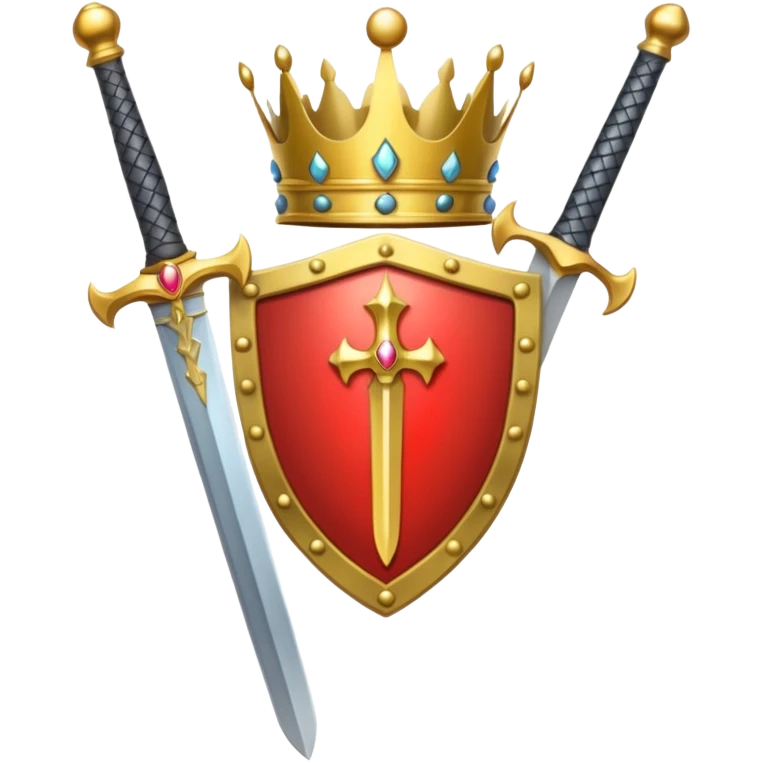 Powerful emoji with only sword, shield and crown emoji