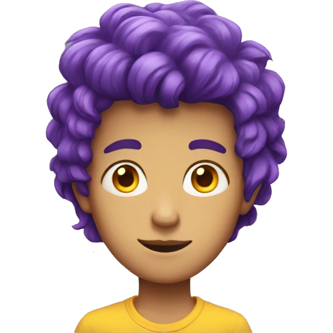 A boy with purple hair and and yellow eyes that's 6,4 feet tall emoji