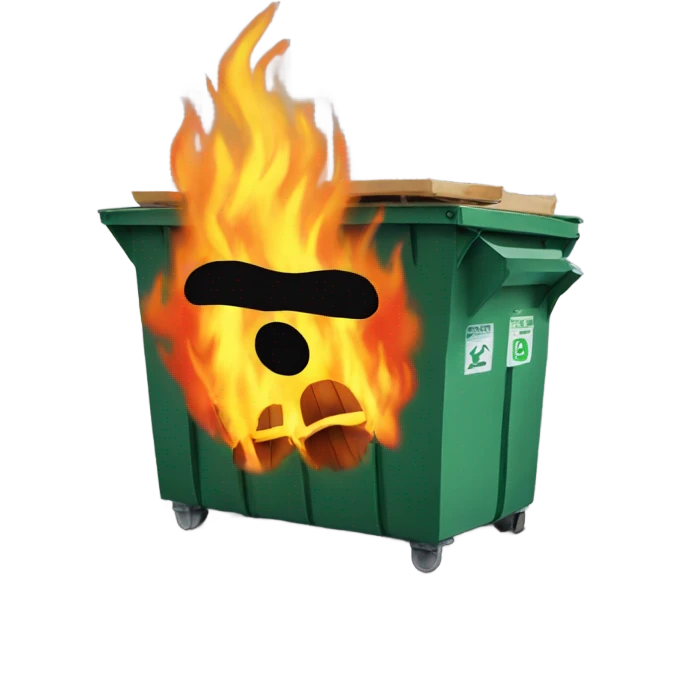Dumpster on fire emoji