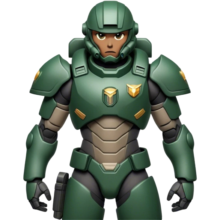 Cinematic Realistic StarCraft Terran Marine Portrait, captured in a dynamic, battle-ready stance, with every muscle defined beneath intricately detailed tactical armor in consistent dark green and grey. His steely eyes and resolute posture, rendered with dynamic, high-contrast lighting, exude raw power and relentless focus, high shine, evoking the epic spirit of a Terran Marine in combat. emoji