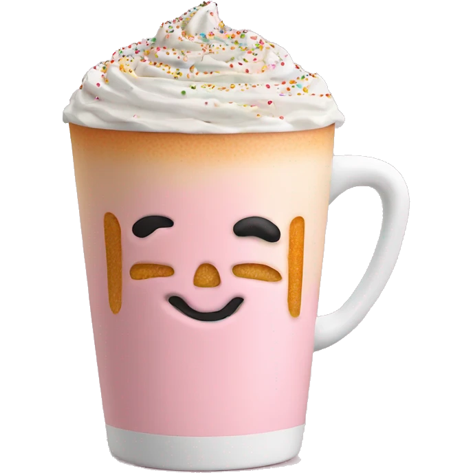 Light pink pumpkin latte with Multicolored Sprinkling emoji