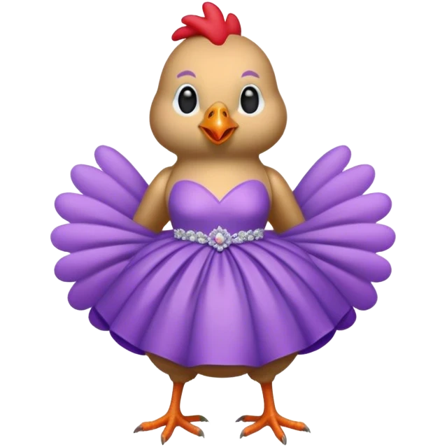 Chicken in a purple wedding dress emoji