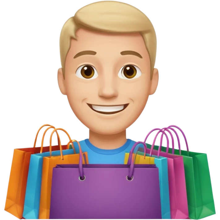 The man with the shopping bags emoji