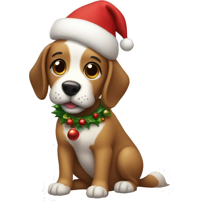 Christmas dog emoji