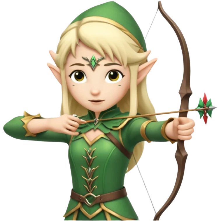 Elf archers with curved bows and arrows emoji