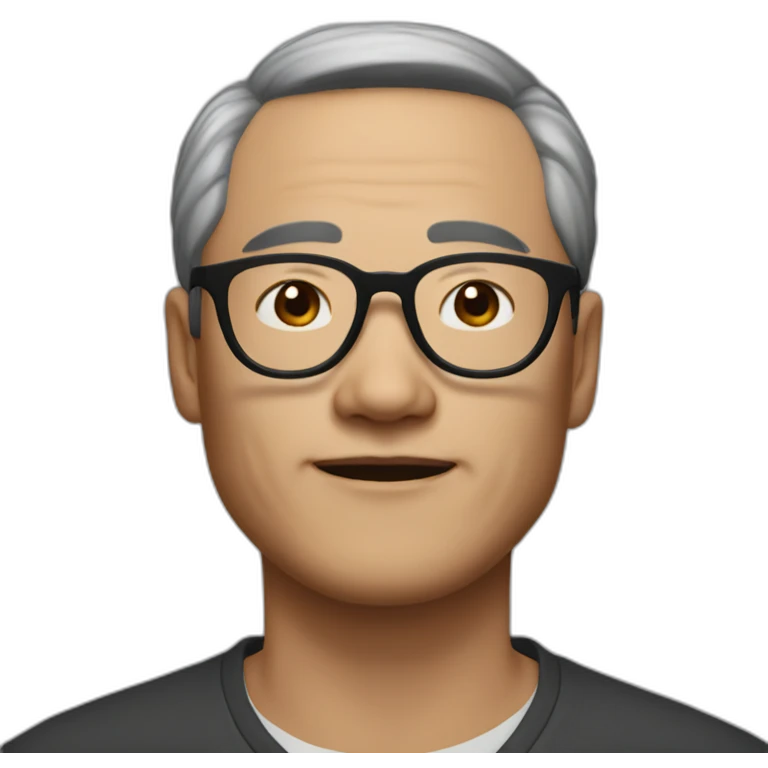 Middle aged Asian man with no facial hair thick round black glasses and lists of freckles emoji