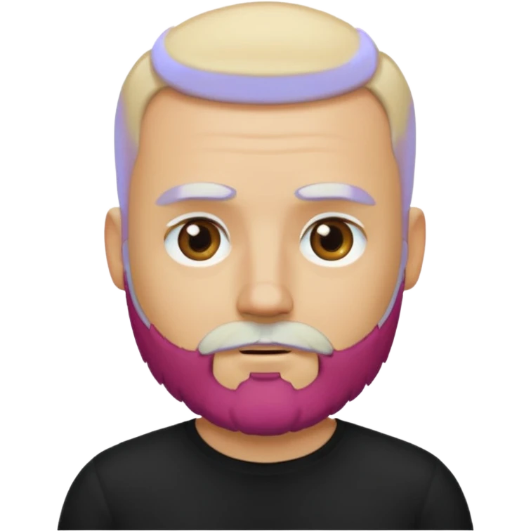 Bearded bald blonde man black shirt emoji