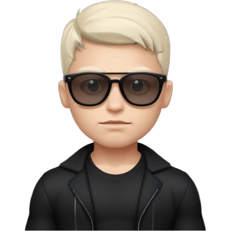 boy naked white musclar with sunglasses black emoji