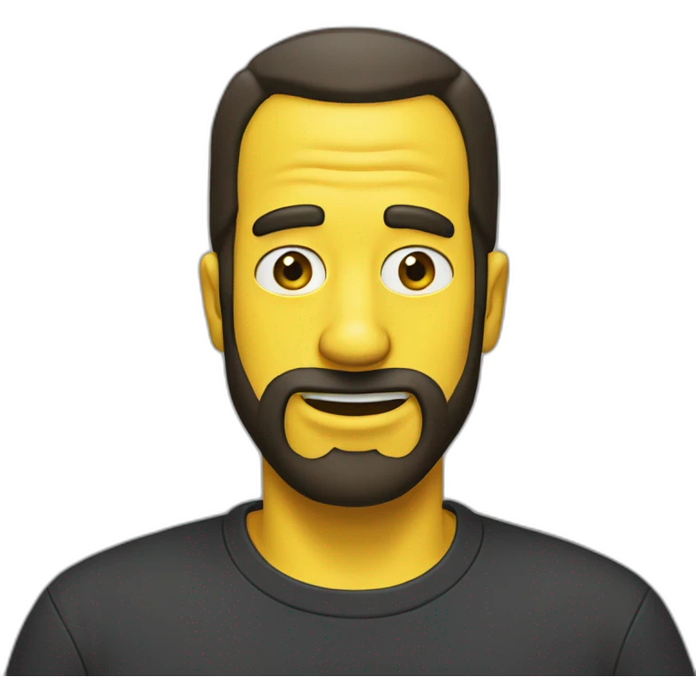 yellow simpsons guy beard dark straight hair emoji