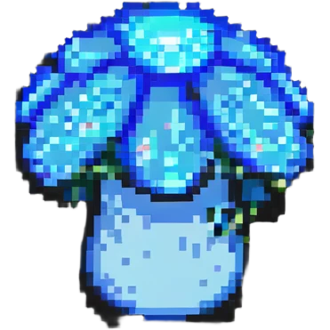 glowing mushroom with sparkles pixel art emoji