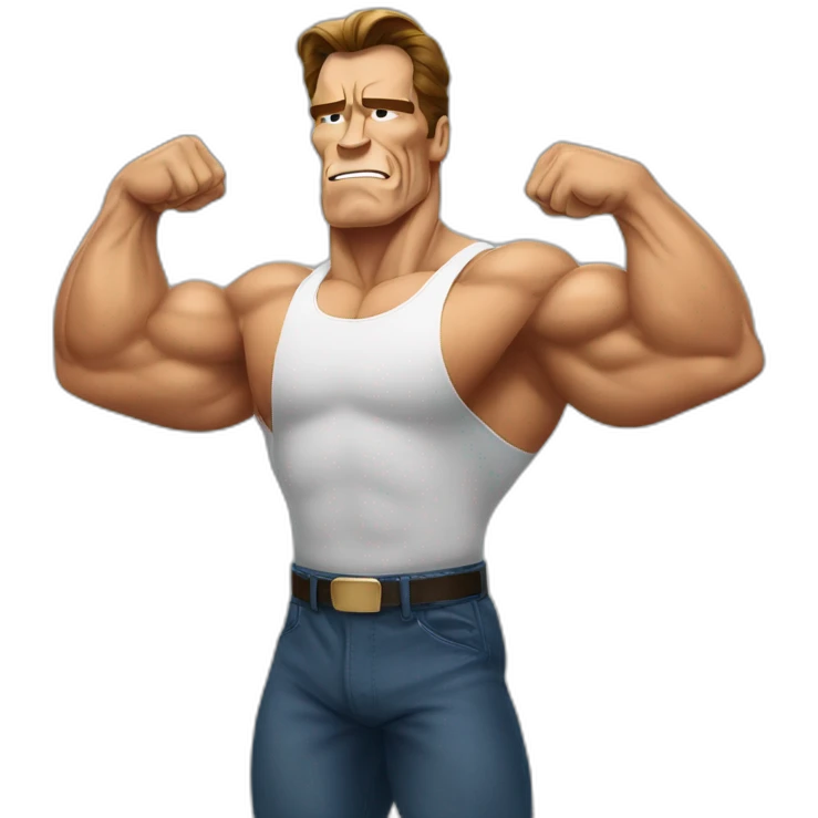 Arnold Schwarzenegger doing a biceps pose  emoji