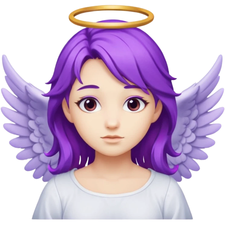 differnt angel with purple hair with wings emoji