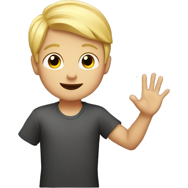 Blond boy raising hand emoji