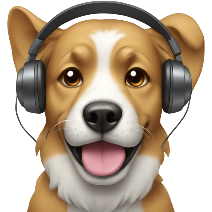 Dog with headphones  emoji