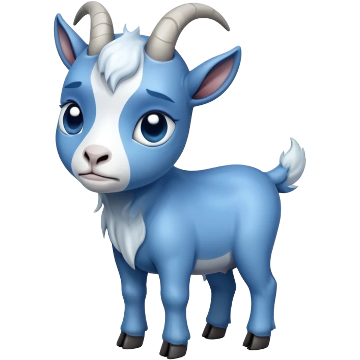 Very sad-crying-beautiful-small-full body blue goat emoji