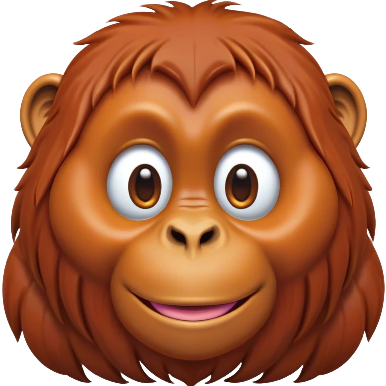 Cinematic Cute Orangutan Portrait Emoji, Head tilted playfully and inquisitively, with a gentle, expressive face accented by soft, flowing fur and round, sparkling eyes brimming with warmth, Simplified yet irresistibly adorable features, highly detailed, glowing with a warm, friendly glow, high shine, affectionate and lively, stylized with a touch of jungle whimsy, bright and endearing, soft glowing outline, capturing the essence of a mischievous yet loving orangutan that seems as if it could swing out of the screen into your arms! emoji