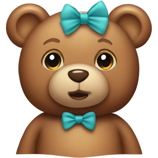 teddy bear with bow on head emoji