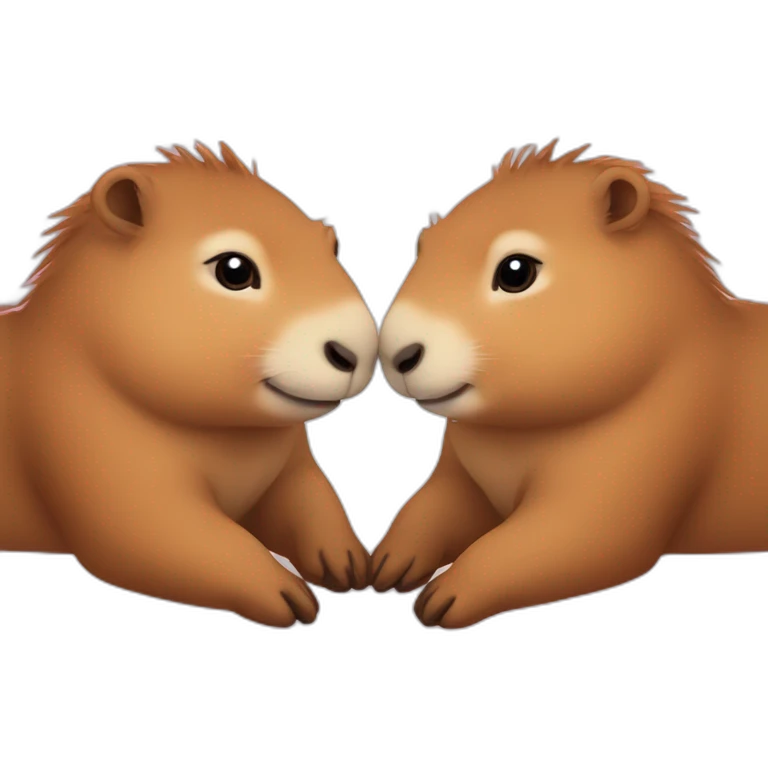 2 capybaras in love emoji
