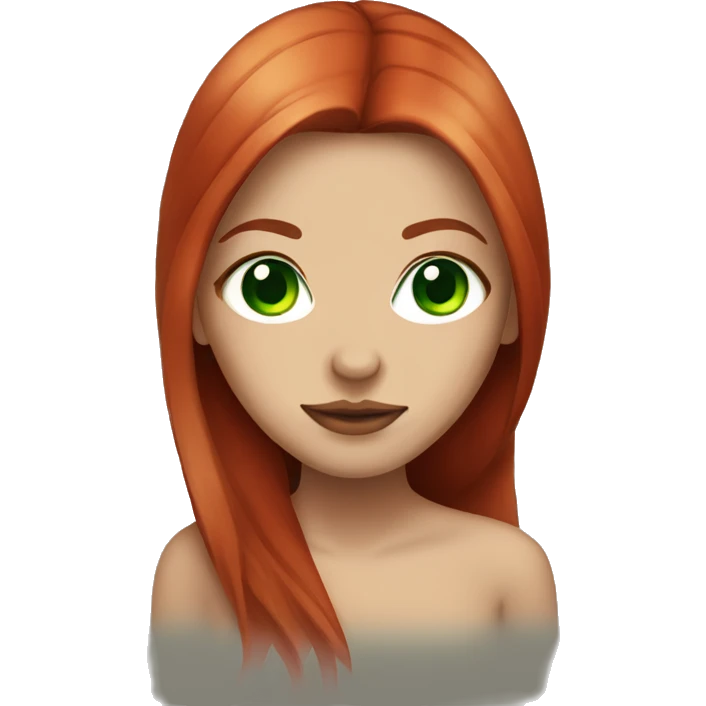 girl with green eyes, septum piercing, and long straight red hair emoji