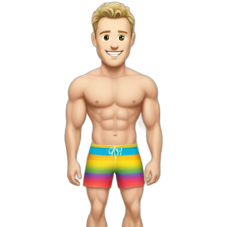 Jonathan Toews as a beach body; rainbow theme emoji
