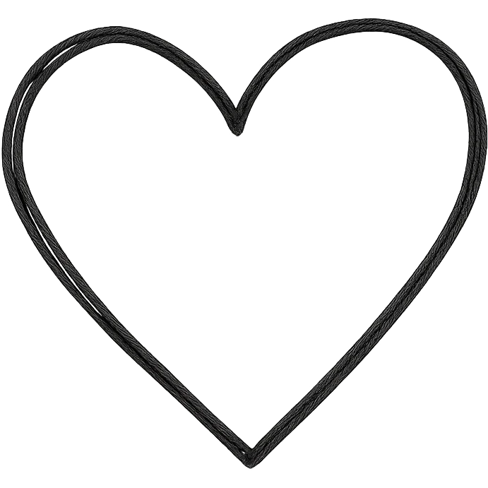 hand drawn heart icon with black outline emoji