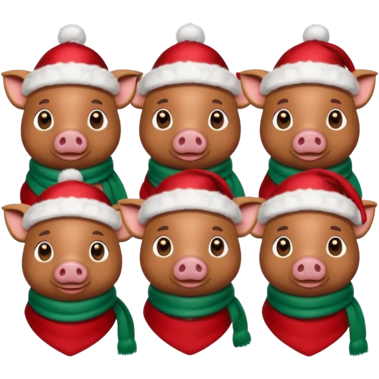 Christmas pigs emoji