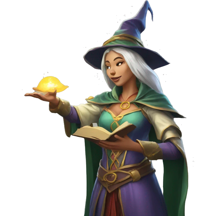 D&D female noble wizard elf casting a spell  emoji