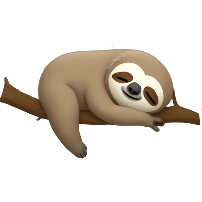Sloth sleeping on a branch with a pillow emoji