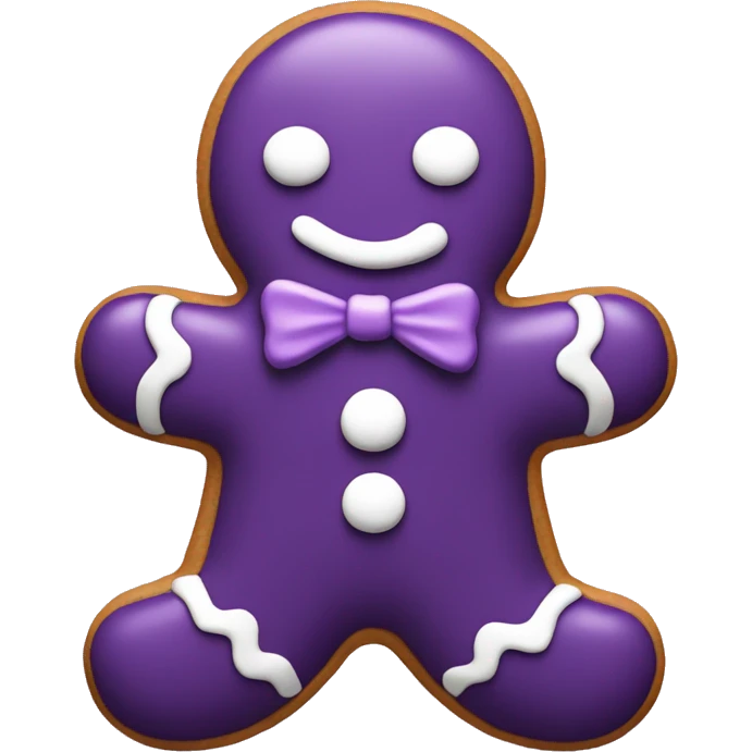 Purple gingerbread man emoji