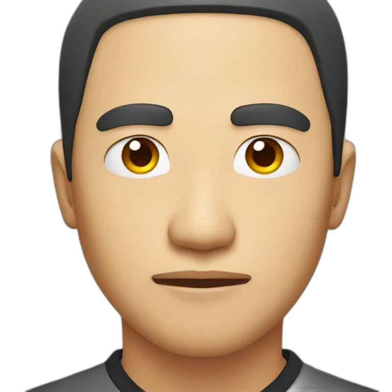 asian serious man round face emoji