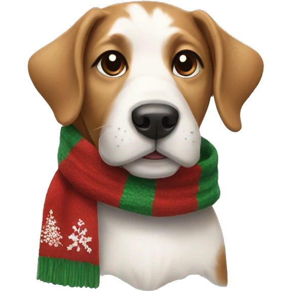 dog with christmas scarf emoji