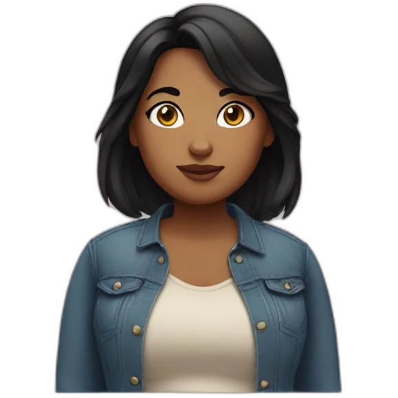 A sweet, fat girl with medium-length black hair   emoji