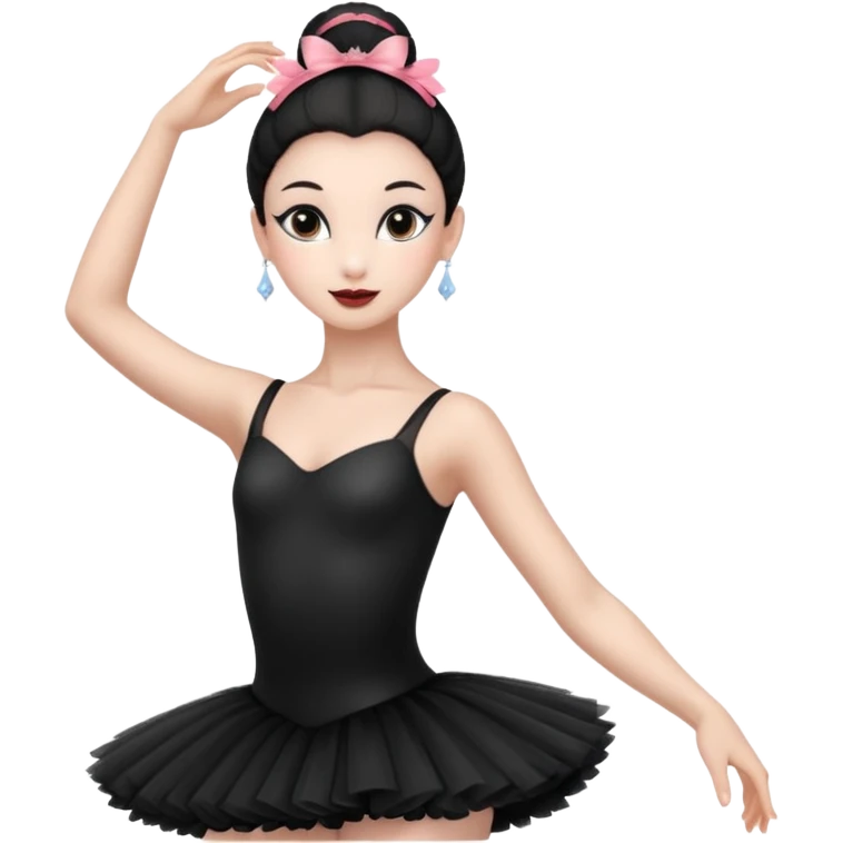 Make black swan ballerina ( with heathers on her ears ) emojis only the head emoji