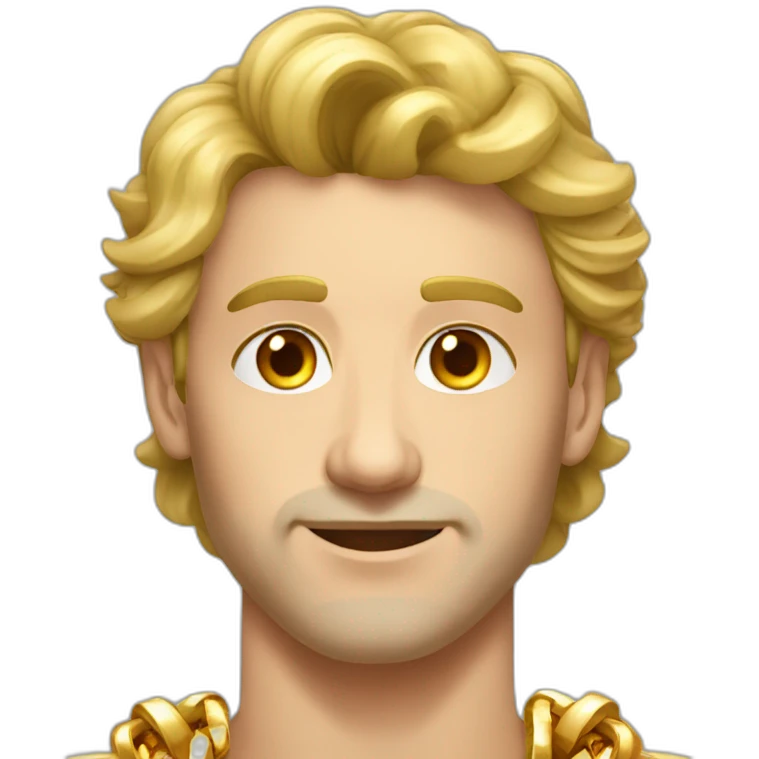 Russian strong man aged 25 wearing gold chain emoji