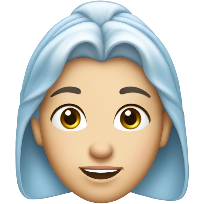 Cinderella wearing her glass shoe on her head, making a funny face ￼ emoji