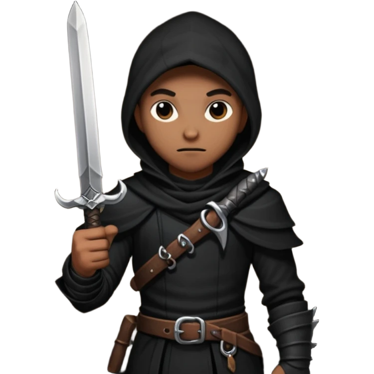 Dungeon and dragons thief in all black emoji