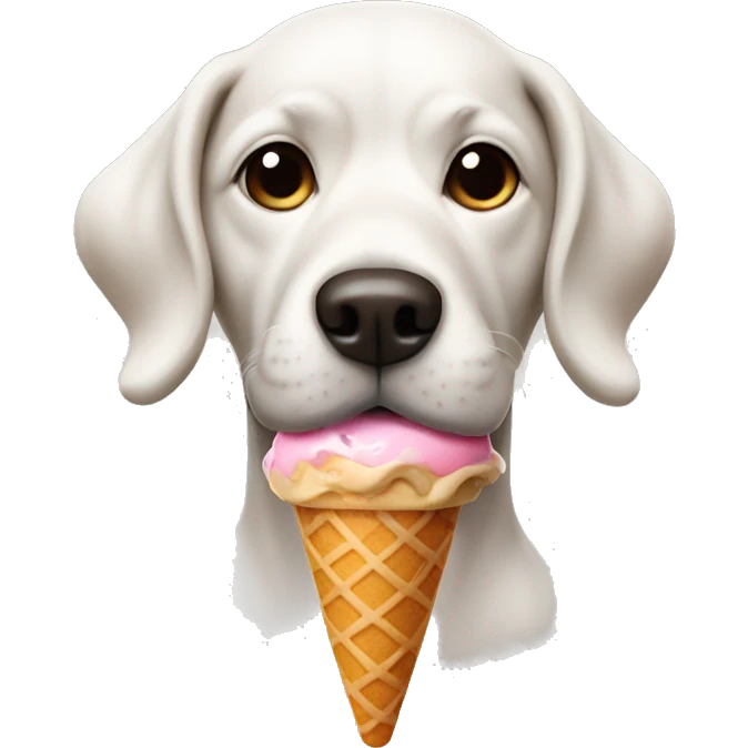 Dog with an ice cream emoji