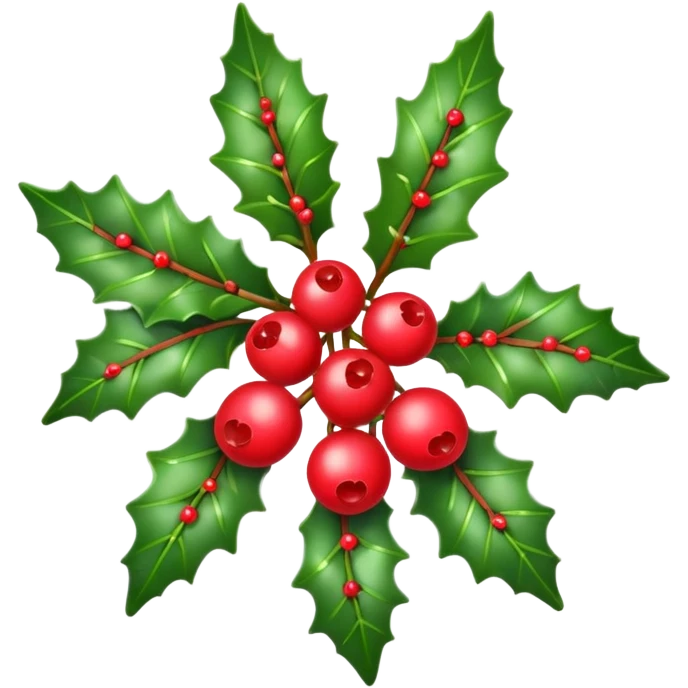 Holly berry on mistletoe emoji