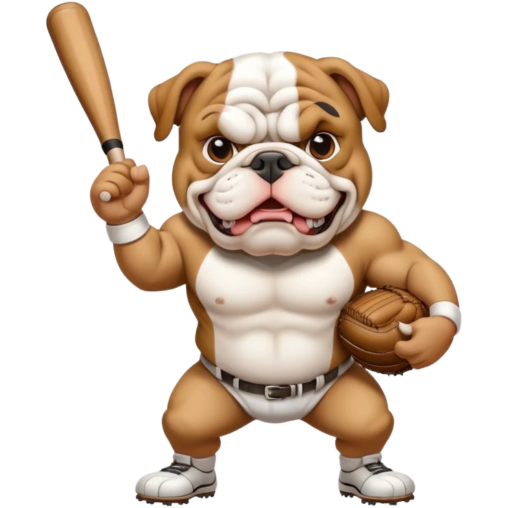Bulldog playing baseball  emoji