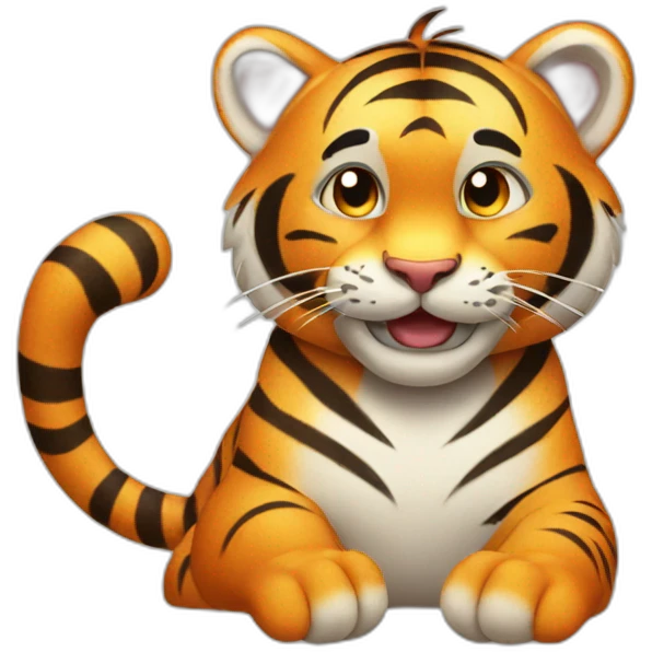 A cute tiger one thumb up emoji