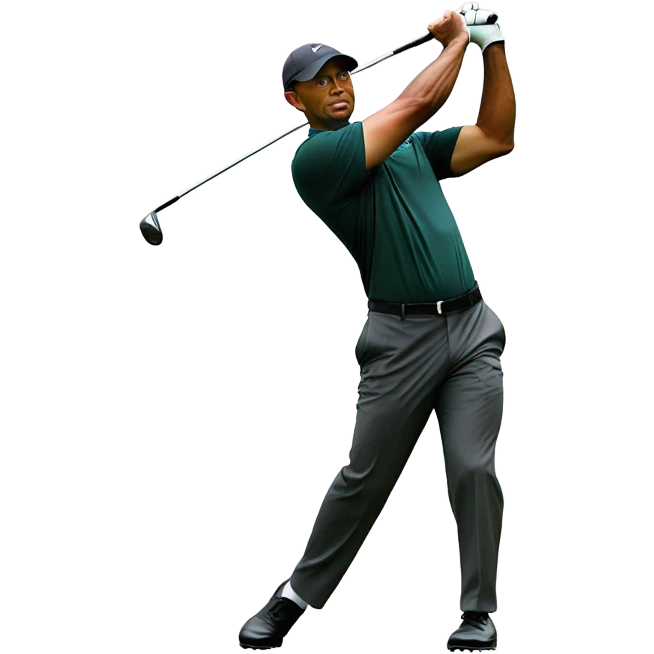 Tiger Woods teeing off emoji