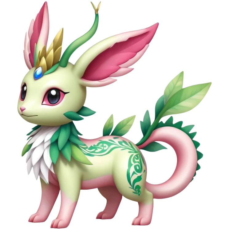 Shiny Exotic Cute Adorable Majestic Ethereal Sparkly Flygon-Sylveon-Leafeon-Shaymin-Hybrid-Creature with pattern-markings emoji