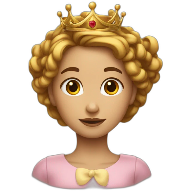 fille métisse avec une couronne et un noeud dans les cheveux  emoji