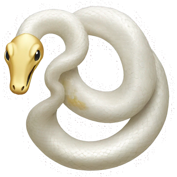 White snake with gold emoji