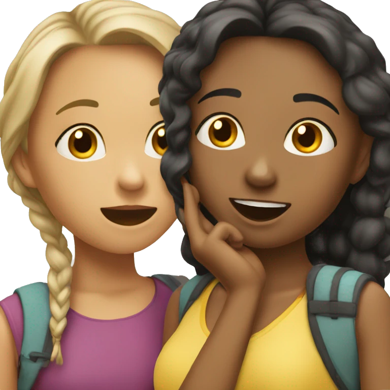three girls gossiping emoji