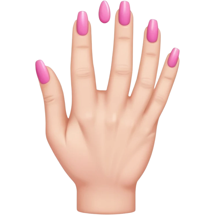 folded hand with pink nails done with five fingers  emoji