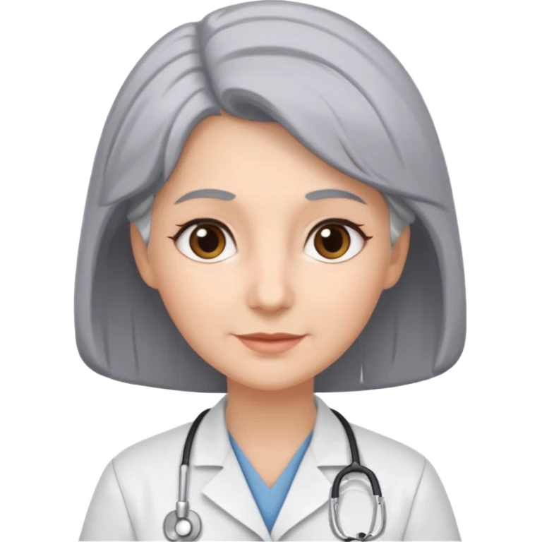 nurse with grey hair no hat emoji